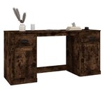 vidaXL Bureau avec armoire chêne fumé bois d'ingénierie
