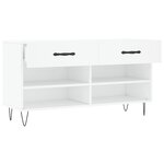 vidaXL Banc à chaussures blanc 102x35x55 cm bois d'ingénierie