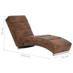 vidaXL Chaise longue de massage Marron Similicuir daim