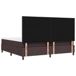 vidaXL Lit avec sommier et banc marron foncé 200x200 cm Tissu