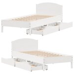 vidaXL Cadre de lit sans matelas blanc 100x200 cm bois de pin massif