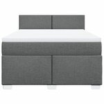 vidaXL Sommier à lattes de lit avec matelas Gris foncé 160x200cm Tissu