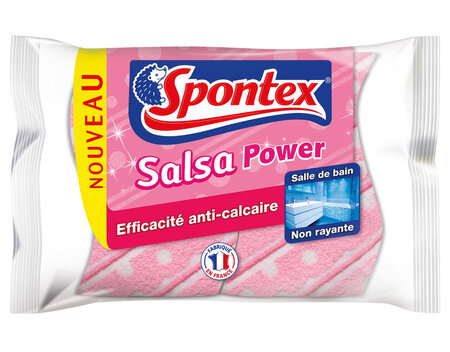 Spontex Eponges Salsa Power Efficacité Anti-Calcaire Par 2 (lot de 3 soit 6 éponges)
