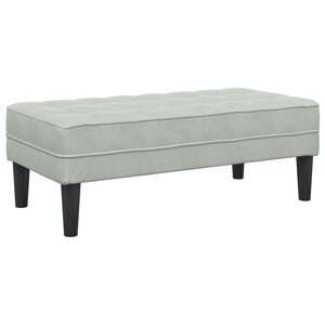 Banc vidaXL Gris clair 113 cm en velours