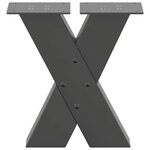 vidaXL Pieds de table basse en forme de X  2 pièces  anthracite  30 x (30-31) cm  acier