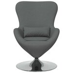 vidaXL Fauteuil œuf Gris foncé 63 x 73 x 90 cm tissu