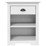 vidaXL Table de chevet BODO blanc 53x38 5x67 cm bois de pin massif