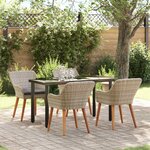 vidaXL Ensemble de salle à manger pour jardin 5 Pièces Gris clair
