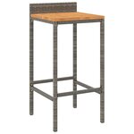 vidaXL Ensemble de bar jardin 3 Pièces gris poly rotin/bois massif acacia