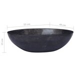 vidaXL Lavabo Noir 53x40x15 cm Marbre