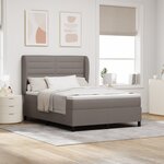 Lit à ressort vidaXL avec matelas Taupe 160x200 cm en tissu