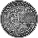 Pièce de monnaie en Argent 1 Dollar g 17.50 Millésime 2025 Amber Route SLOVENIA