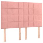 vidaXL Cadre de lit avec tête de lit Rose 140x200 cm Velours