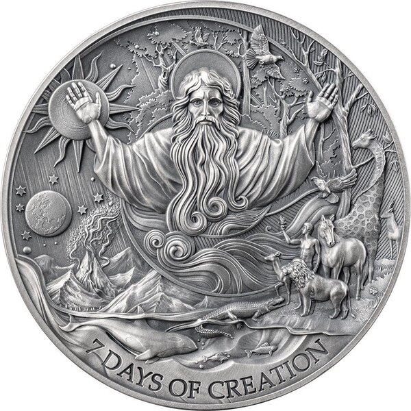 Pièce de monnaie en Argent 2000 Francs g 62.2 (2 oz) Millésime 2024 Bible Stories SEVEN DAYS OF CREATION