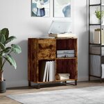 vidaXL Armoire à disques chêne fumé 84 5x38x89 cm bois d'ingénierie