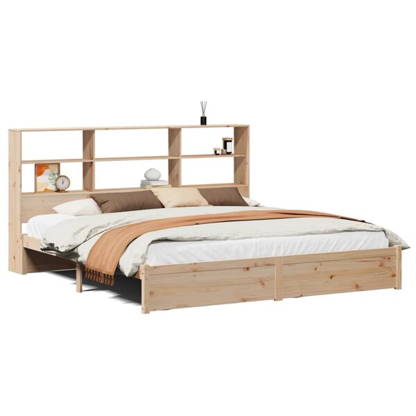 vidaXL Lit bibliothèque sans matelas 180x200 cm bois massif de pin