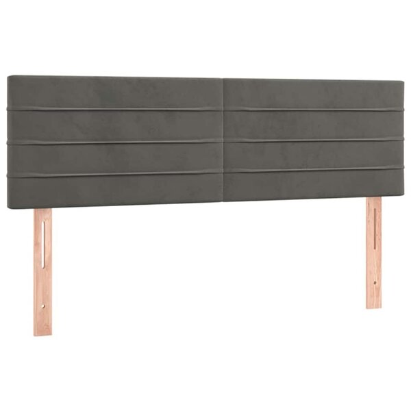 vidaXL Têtes de lit 2 Pièces Gris foncé 72x5x78/88 cm Velours