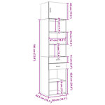 vidaXL Armoire de rangement mince chêne fumé 50x42 5x225 cm