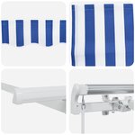 vidaXL Auvent Rétractable with Bleu et blanc 5 x 3 m Tissu et métal