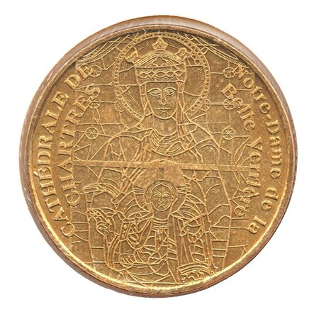 Mini médaille monnaie de paris 2008 - cathédrale de chartres