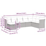 vidaXL Salon de jardin 8 Pièces avec coussins noir résine tressée