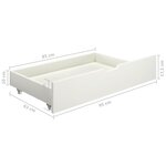 Vidaxl cadre de lit avec 2 tiroirs blanc bois de pin massif 160x200 cm
