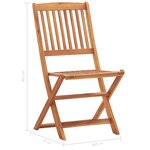 Vidaxl chaises pliables d'extérieur 4 pcs bois d'acacia solide
