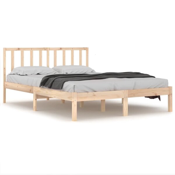 vidaXL Cadre de lit Bois de pin massif 140x190 cm