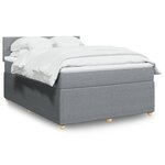 vidaXL Sommier à lattes de lit avec matelas Gris clair 140x190cm Tissu