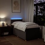 vidaXL Sommier à lattes de lit avec matelas Marron foncé 100x200 cm