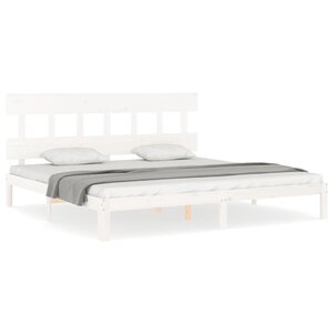 vidaXL Cadre de lit sans matelas blanc bois massif de pin