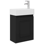 vidaXL Meuble de salle de bain avec robinet Noir 45 5 x 22 5 x 84 cm