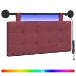vidaXL Tête de lit suspendue Avec lumière LED Bordeaux Tissu