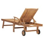 vidaXL Chaise longue avec table Bois de teck solide