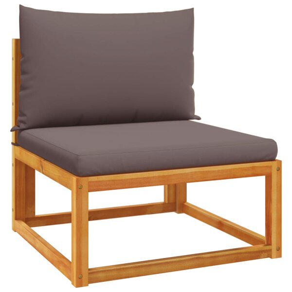 vidaXL Canapé de jardin sans accoudoirs avec coussins en bois d'acacia et corde