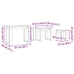 vidaXL Tables gigognes 3 Pièces vieux bois bois d'ingénierie