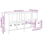 vidaXL Buffet rose 135x39x73 5 cm acier laminé à froid