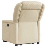 vidaXL Fauteuil inclinable de massage Crème Tissu