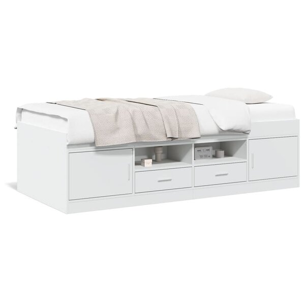 vidaXL Lit de jour avec tiroirs sans matelas blanc 90x200 cm