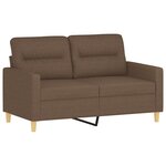 vidaXL Ensemble de canapés 4 Pièces avec coussins Marron Tissu