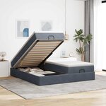 VidaXL Cadre de lit ottoman avec matelas gris foncé 180x200cm velours