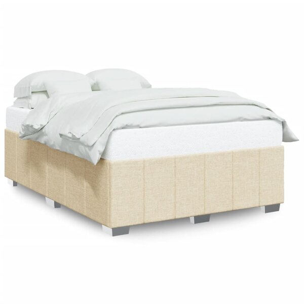 vidaXL Cadre de lit sans matelas crème 160x200 cm tissu