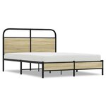 vidaXL Cadre de lit sans matelas 120x200 cm chêne sonoma