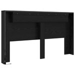 vidaXL Cabinet de Tête de Lit Chêne noir 180 x 17 x 104 5 cm