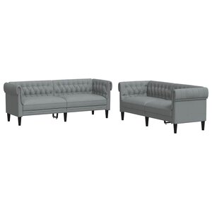 vidaXL Canapé de salon 2 Pièces Gris clair 201 5 x 74 5 x 74 5 cm tissu