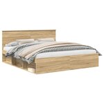 vidaXL Cadre de lit Sonoma 200 x 200 cm Bois d'ingénierie