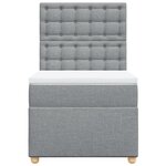 vidaXL Sommier à lattes de lit et matelas Gris clair 90x190 cm Tissu