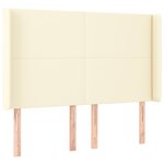 vidaXL Sommier à lattes de lit matelas LED Crème 140x190 cm Similicuir