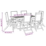 vidaXL Ensemble à Manger de jardin 7Pièces bois d'acacia solide textilène