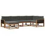 vidaXL Ensemble de canapés d'extérieur 6 pc Naturel et Anthracite